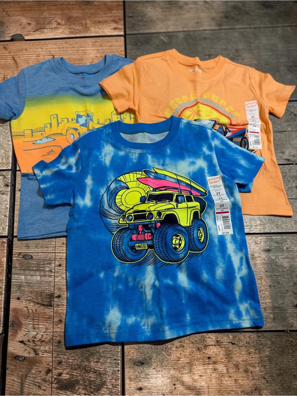 Toddler Boys 2T Tee Bundle NWT Lot 3 Monster Truck Beach Buggy Construction